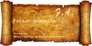 Fetter Arabella névjegykártya